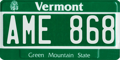 VT license plate AME868