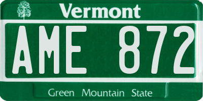 VT license plate AME872