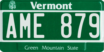 VT license plate AME879