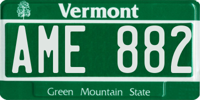 VT license plate AME882