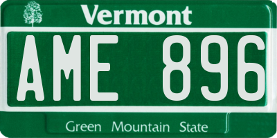 VT license plate AME896