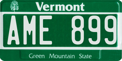 VT license plate AME899
