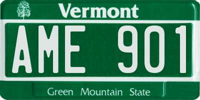 VT license plate AME901
