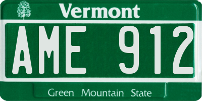 VT license plate AME912