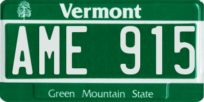VT license plate AME915