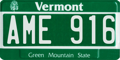 VT license plate AME916