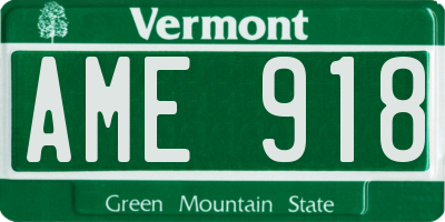 VT license plate AME918