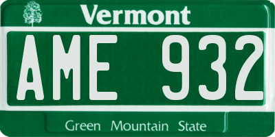 VT license plate AME932