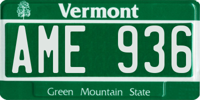 VT license plate AME936