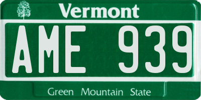 VT license plate AME939