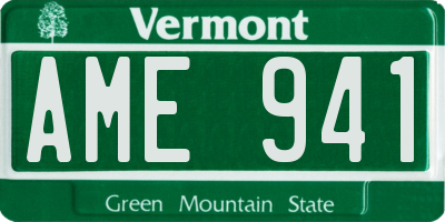 VT license plate AME941