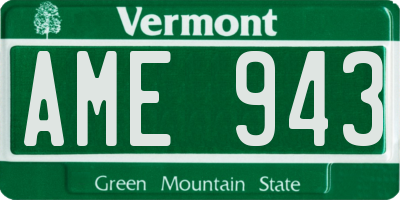 VT license plate AME943