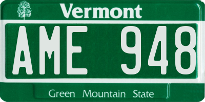 VT license plate AME948