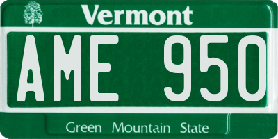 VT license plate AME950