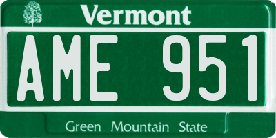 VT license plate AME951