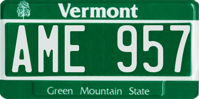 VT license plate AME957
