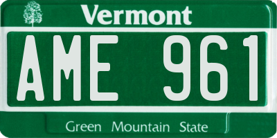VT license plate AME961