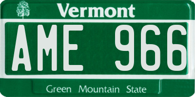 VT license plate AME966