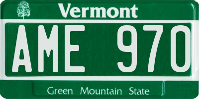 VT license plate AME970
