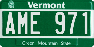 VT license plate AME971
