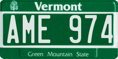 VT license plate AME974