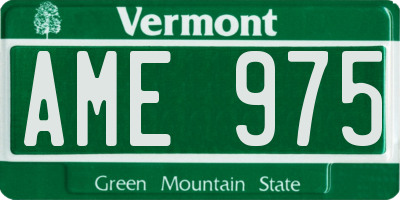 VT license plate AME975