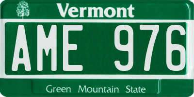 VT license plate AME976