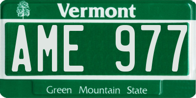 VT license plate AME977