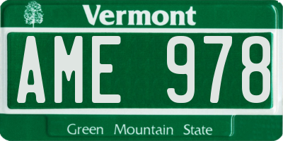 VT license plate AME978