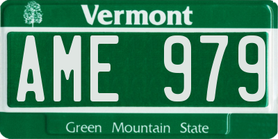 VT license plate AME979
