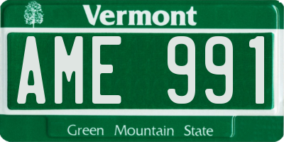 VT license plate AME991