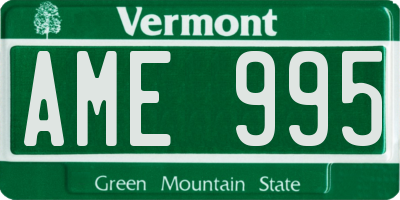 VT license plate AME995