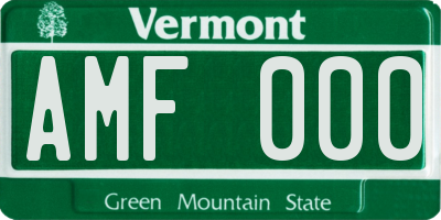 VT license plate AMF000