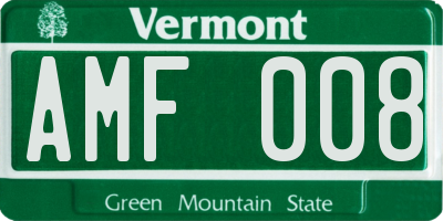 VT license plate AMF008