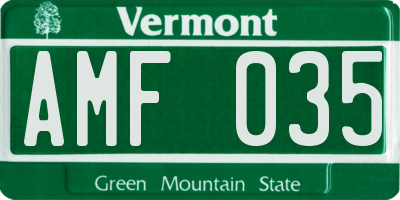 VT license plate AMF035