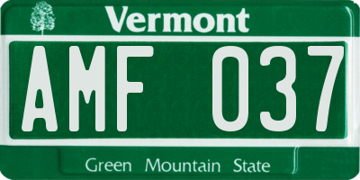 VT license plate AMF037