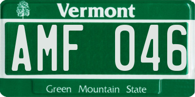 VT license plate AMF046