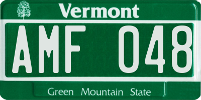 VT license plate AMF048