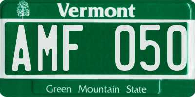 VT license plate AMF050