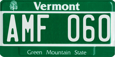 VT license plate AMF060
