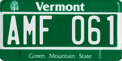 VT license plate AMF061