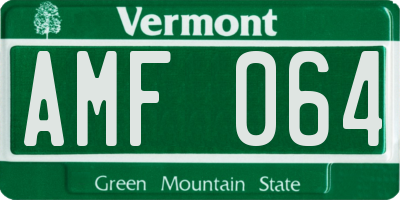 VT license plate AMF064