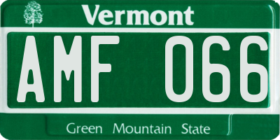 VT license plate AMF066
