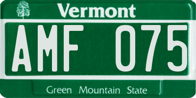 VT license plate AMF075