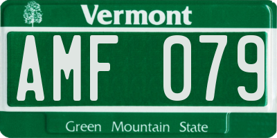 VT license plate AMF079