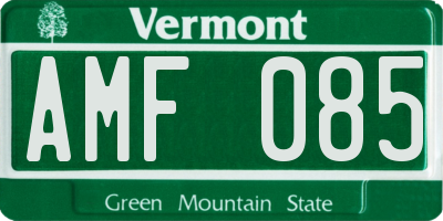 VT license plate AMF085