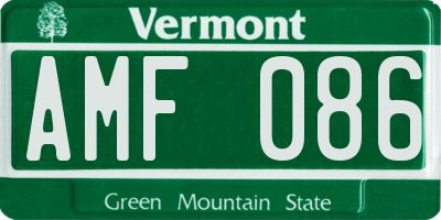 VT license plate AMF086