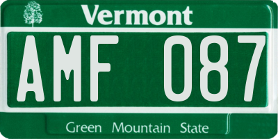 VT license plate AMF087
