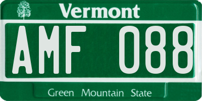VT license plate AMF088