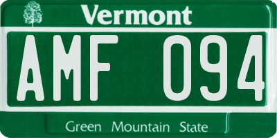 VT license plate AMF094
